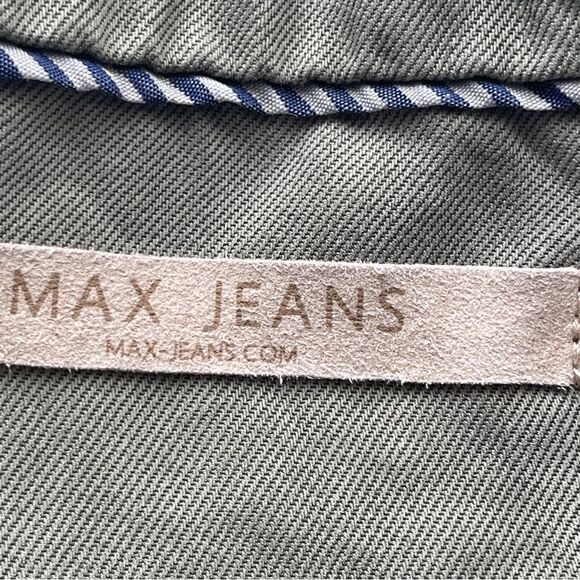 Max Jeans Olive Drape Front Jacket with Wrap Tie, Size XS - Picture 4 of 12